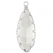 Hanger van Crystal Glass ovaal 30mm Crystal-silver